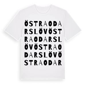 Östra Odarslöv ordlek t-shirt – ekologisk bomull t-shirt från Pinshirt