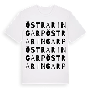 Östra Ringarp ordlek t-shirt – ekologisk bomull t-shirt från Pinshirt