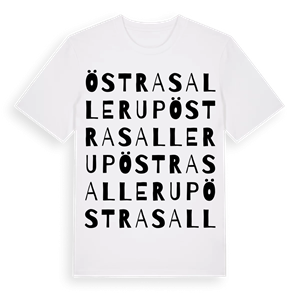 Östra Sallerup ordlek t-shirt – ekologisk bomull t-shirt från Pinshirt