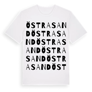 Östra Sand ordlek t-shirt – ekologisk bomull t-shirt från Pinshirt