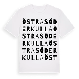 Östra Söderkulla ordlek t-shirt – ekologisk bomull t-shirt från Pinshirt