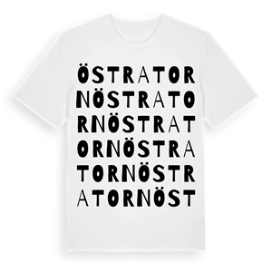Östra Torn ordlek t-shirt – ekologisk bomull t-shirt från Pinshirt