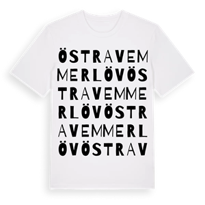 Östra Vemmerlöv ordlek t-shirt – ekologisk bomull t-shirt från Pinshirt