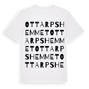 Ottarpshemmet ordlek t-shirt – ekologisk bomull t-shirt från Pinshirt