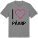 Mid Heather Gray t-shirt med Jag älskar Påarp t-shirt stort tryck