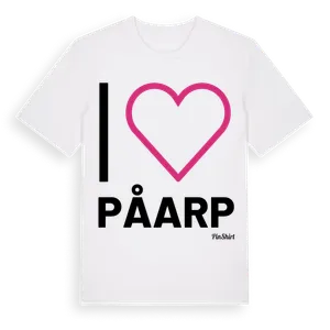 Jag älskar Påarp t-shirt stort tryck – ekologisk bomull t-shirt från Pinshirt