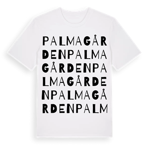 Palmagården ordlek t-shirt – ekologisk bomull t-shirt från Pinshirt