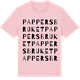 Pink Cotton t-shirt med Pappersbruket ordlek t-shirt
