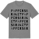 Mid Heather Gray t-shirt med Pappersbruket ordlek t-shirt