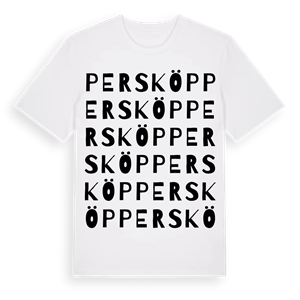 Persköp ordlek t-shirt – ekologisk bomull t-shirt från Pinshirt