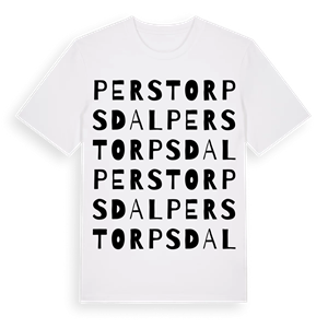 Perstorpsdal ordlek t-shirt – ekologisk bomull t-shirt från Pinshirt