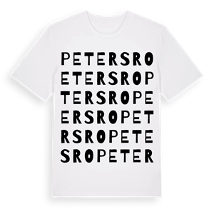 Petersro ordlek t-shirt – ekologisk bomull t-shirt från Pinshirt