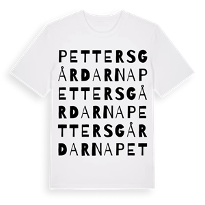 Pettersgårdarna ordlek t-shirt – ekologisk bomull t-shirt från Pinshirt