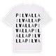 White t-shirt med Pilvalla ordlek t-shirt