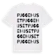 White t-shirt med Puggehuset ordlek t-shirt