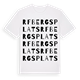 White t-shirt med R F Bergs plats ordlek t-shirt