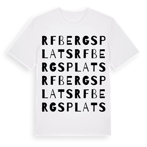 R F Bergs plats ordlek t-shirt – ekologisk bomull t-shirt från Pinshirt