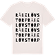 Vintage White t-shirt med Råbelövstorp ordlek t-shirt