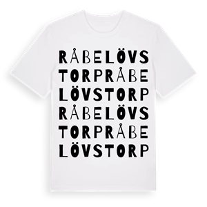 Råbelövstorp ordlek t-shirt – ekologisk bomull t-shirt från Pinshirt