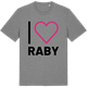 Mid Heather Gray t-shirt med Jag älskar Raby t-shirt stort tryck
