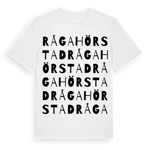 Råga Hörstad ordlek t-shirt – ekologisk bomull t-shirt från Pinshirt