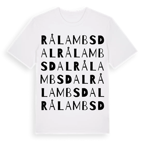 Rålambsdal ordlek t-shirt – ekologisk bomull t-shirt från Pinshirt