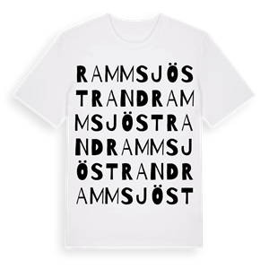 Rammsjöstrand ordlek t-shirt – ekologisk bomull t-shirt från Pinshirt