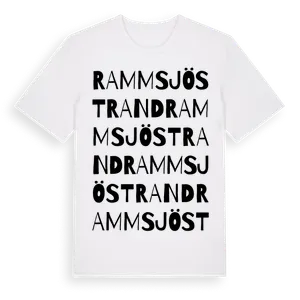 Rammsjöstrand ordlek t-shirt – ekologisk bomull t-shirt från Pinshirt