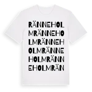 Ränneholm ordlek t-shirt – ekologisk bomull t-shirt från Pinshirt