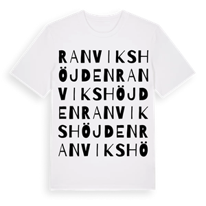 Ranvikshöjden ordlek t-shirt – ekologisk bomull t-shirt från Pinshirt