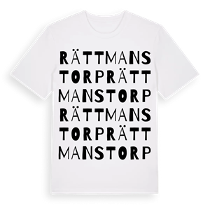 Rättmanstorp ordlek t-shirt – ekologisk bomull t-shirt från Pinshirt