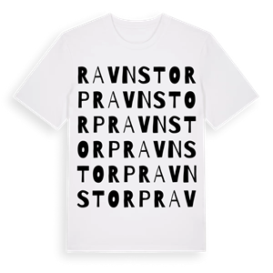 Ravnstorp ordlek t-shirt – ekologisk bomull t-shirt från Pinshirt
