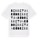White t-shirt med Rebbetuaröd ordlek t-shirt