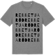 Mid Heather Gray t-shirt med Rebbetuaröd ordlek t-shirt