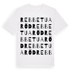 Rebbetuaröd ordlek t-shirt – ekologisk bomull t-shirt från Pinshirt