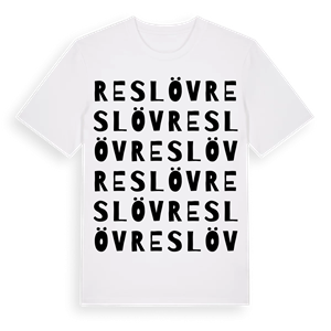 Reslöv ordlek t-shirt – ekologisk bomull t-shirt från Pinshirt