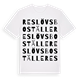 White t-shirt med Reslövs boställe ordlek t-shirt