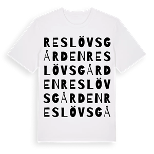 Reslövsgården ordlek t-shirt – ekologisk bomull t-shirt från Pinshirt