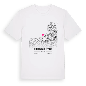 Ribersborgsstranden karta t-shirt – ekologisk bomull t-shirt från Pinshirt