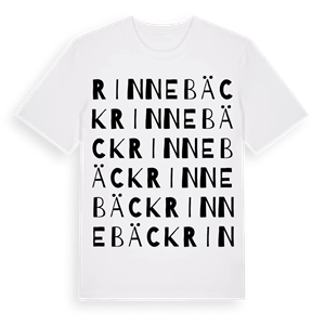 Rinnebäck ordlek t-shirt – ekologisk bomull t-shirt från Pinshirt