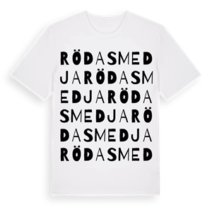 Röda smedja ordlek t-shirt – ekologisk bomull t-shirt från Pinshirt