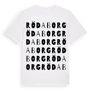 Rödaborg ordlek t-shirt – ekologisk bomull t-shirt från Pinshirt