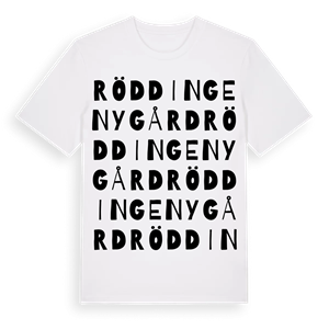 Röddinge Nygård ordlek t-shirt – ekologisk bomull t-shirt från Pinshirt