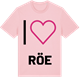 Pink Cotton t-shirt med Jag älskar Röe t-shirt stort tryck