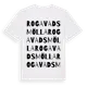 White t-shirt med Rogavadsmölla ordlek t-shirt