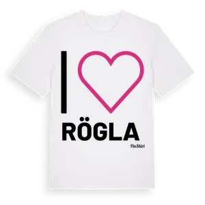 Jag älskar Rögla t-shirt stort tryck – ekologisk bomull t-shirt från Pinshirt