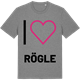 Mid Heather Gray t-shirt med Jag älskar Rögle t-shirt stort tryck