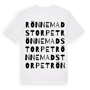 Rönnemadstorpet ordlek t-shirt – ekologisk bomull t-shirt från Pinshirt