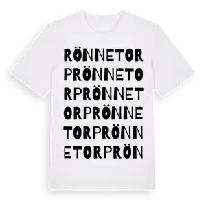 Rönnetorp ordlek t-shirt – ekologisk bomull t-shirt från Pinshirt