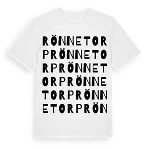 Rönnetorp ordlek t-shirt – ekologisk bomull t-shirt från Pinshirt